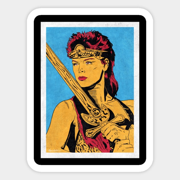 RED SONJA (Pop Art) Sticker by Famous Weirdos